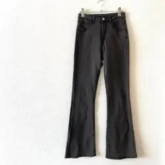 ☆【발레 의복】フレアデニムパンツ Gパン ジーンズ ウエストゴム M