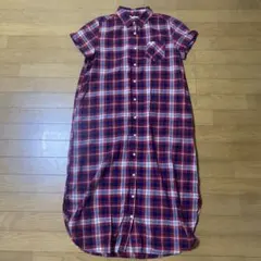 earth music&ecology 半袖チェックワンピース