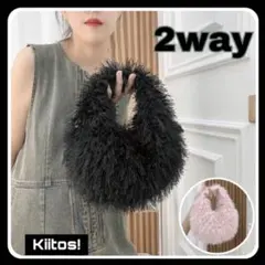 No9757 2way ファーバッグ ハンドバッグ ショルダーバッグ ミニ 新品