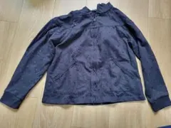 COMME CA ISM　キッズ ジップアップパーカー ネイビー ハート柄
