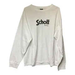 Schott N.Y.C. ショット ロゴプリント ロングスリーブ ロンT 白のサムネイル