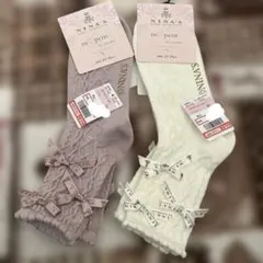 m♡petit NINA'S しまむら ニナス 靴下 青木美沙子 フロートリボンのサムネイル