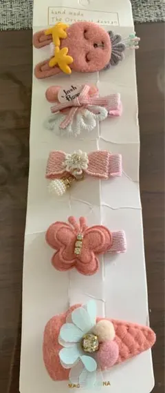 ベビーヘアクリップ5個（キッズ　ヘアピン）