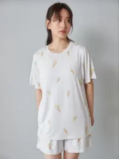 ジェラートピケ【接触冷感】プレイフルアイス柄Tシャツ ショートパンツセット