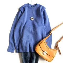 アルアバイル　洗えるニット　長袖　ブルー