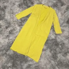 【ミラオーウェン】（S）ベルト付き リブ編み ロングカーディガン ボタンなし