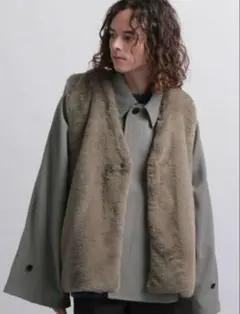 【匿名配送】HARE ハレ スムースファーベスト ブラウン