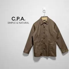シーピーエー　ステンカラーコート　ミドル丈　シンプル　カジュアル　ベージュ　L