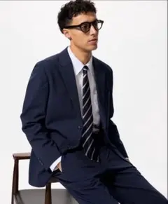 未使用級✨ UNIQLO 感動ジャケット ネイビー 455074 ストレッチ