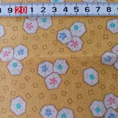イエロー花柄綿生地