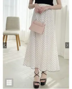新品グレイル♡ドット柄シアーフレアスカート