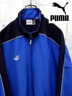 プーマ PUMA XL ブルー×ブラック ナイロンジャケット