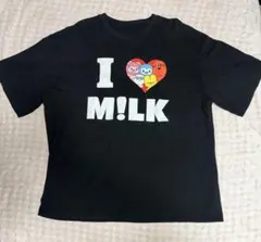 M!LK 폭열 홈 파티 T 셔츠 L 사이즈 블랙