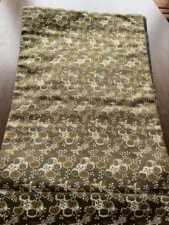 アンティーク袋帯☆大正ロマン☆B1カーキ色のベースに鳳凰などの古典柄