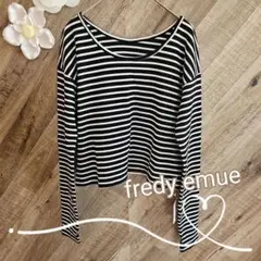 未使用タグ付✨fredy emue　ワッフル素材ボーダーカットソー　38