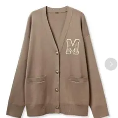 mila owen アップリケデザイン金釦Vネック ニットカーディガン