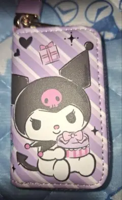 Kuromi キーケース 紫色 ストライプ
