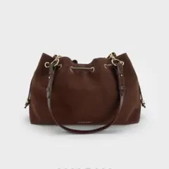 CHARLES & KEITH モキシー スエードドローストリングバケットバッグ
