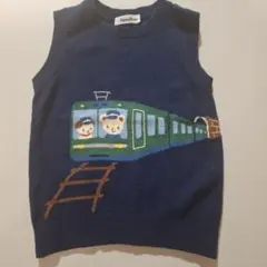 familiar 電車柄 ニットベスト
