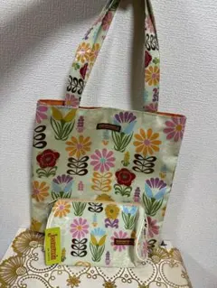 ♡未使用♡ホコモモラ♡トートバッグポーチ2点セット♡花柄♡セカンドバッグ♡お揃い