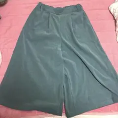 秋冬　ブルー　グレー　ガウチョパンツ