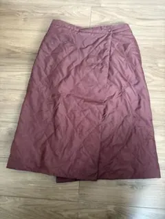 UNIQLO 防寒 巻きスカート ラップスカート キルティング ワインレッド