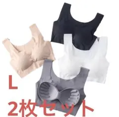 シ－ムレスブラ　ノンワイヤーブラ　Lサイズ　ナイトブラ　スポーツブラ　2枚　匿名