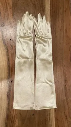 【ロングウェディンググローブ】アイボリー サテン