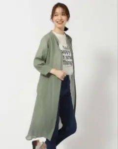 さらさらコットンシフォンシャツワンピ　M