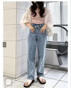 GRL デニムパンツ Mサイズ ライトブルー