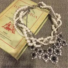 ザラ◡̈♥︎パールビジューネックレス