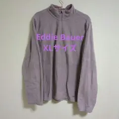 ハーフジップ フリース ラベンダー ゆったりサイズ XLサイズ