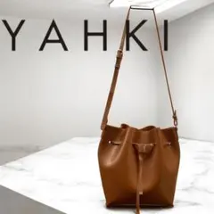YAHKI ヤーキ レザー ショルダーバッグ ブラウン 本革 巾着のサムネイル