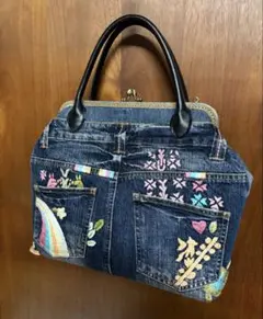 麻ひもバック デニムリメイク 麻紐 本革 お譲り先決まりました - メルカリ