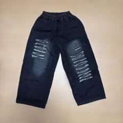 150cmダメージデニムロングパンツ