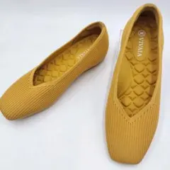 人気・未使用品✨️VIVAIA マーゴット洗える35フラット イエロー スクエア
