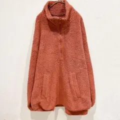 【大きいサイズ2X】OLD NAVY ボア プルオーバー ハーフジップ オレンジ