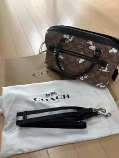 お盆期間値下げcoachスヌーピーサッチェル2wayバックのサムネイル