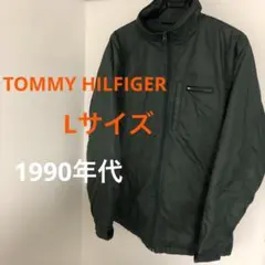 90s TOMMY HILFIGER 中綿ジャケット　グリーン　Lサイズ相当