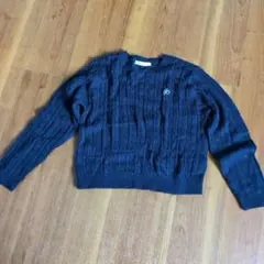 Rose Farm ダークブルー ケーブルニット