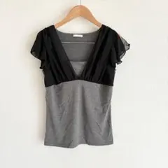 A637 Rue de B ドッキング　トップス　シフォン　カットソー　可愛いのサムネイル