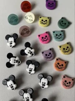 パリの手芸雑貨　かわいいキャラクターボタン3種まとめ売り