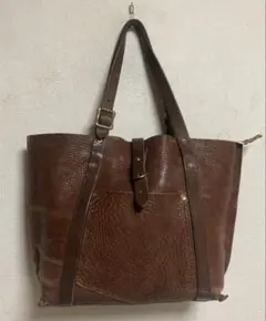 本日セールオールレザー　トートバッグ　ボタン式内入れ付き