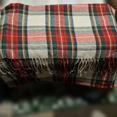 チェック柄アクリルマフラー 200×65