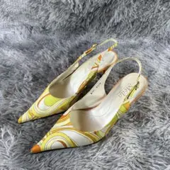 Méda 抽象デザイン スリングバックパンプス 23.5㎝