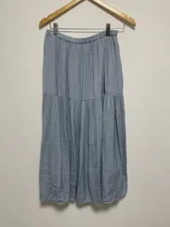 ライトブルー プリーツロングスカート　アメリカンホリック