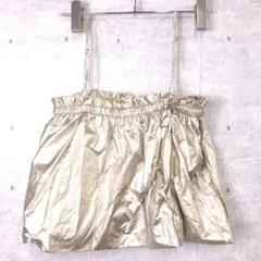 モード ロック カジュアル JEANASIS 古着 メタリックバルーンビスチェ