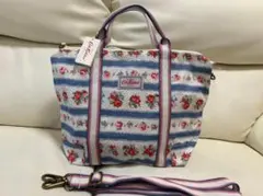 Cath Kidston（キャスキッドソン） 花柄トートバッグ／ストライプ/新品