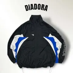 diadora ディアドラ 90s 古着 ナイロンジャケット ロゴ刺繍ブラック