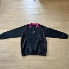 ASICS ブラック ピンク 長袖ジャケット